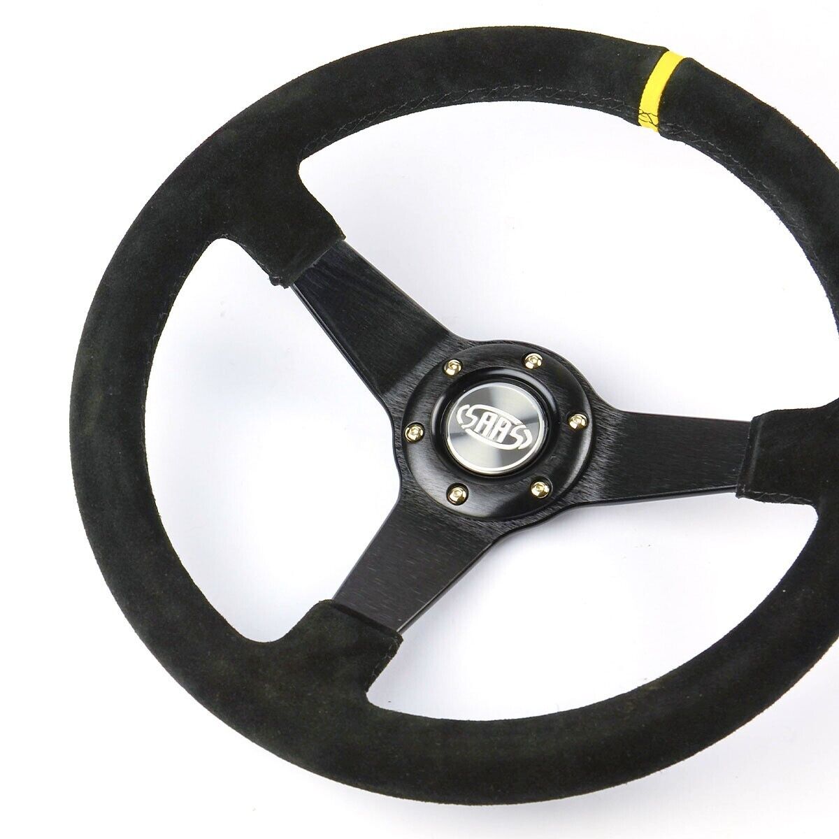 SAAS Suede Drifter Steering Wheel & Boss Kit For Ford Falcon AU 1998-2002
