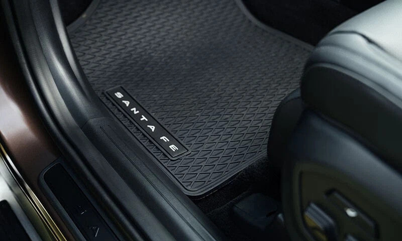 Genuine Hyundai Santa Fe MX5 Petrol Tailored Rubber Floor Mats 3 Row Set 2024-On0