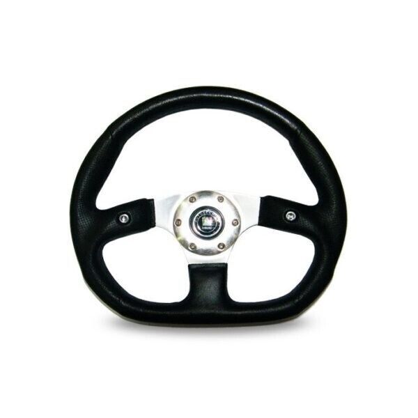 Autotecnica Steering Wheel Formula Flat Bottom Poly Black Leather 14" ADR