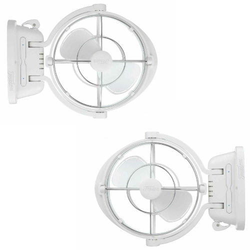 x2 Fresca Fan 12v Or 24v Volt White Fresca AC Ultra Quiet 360° Directional