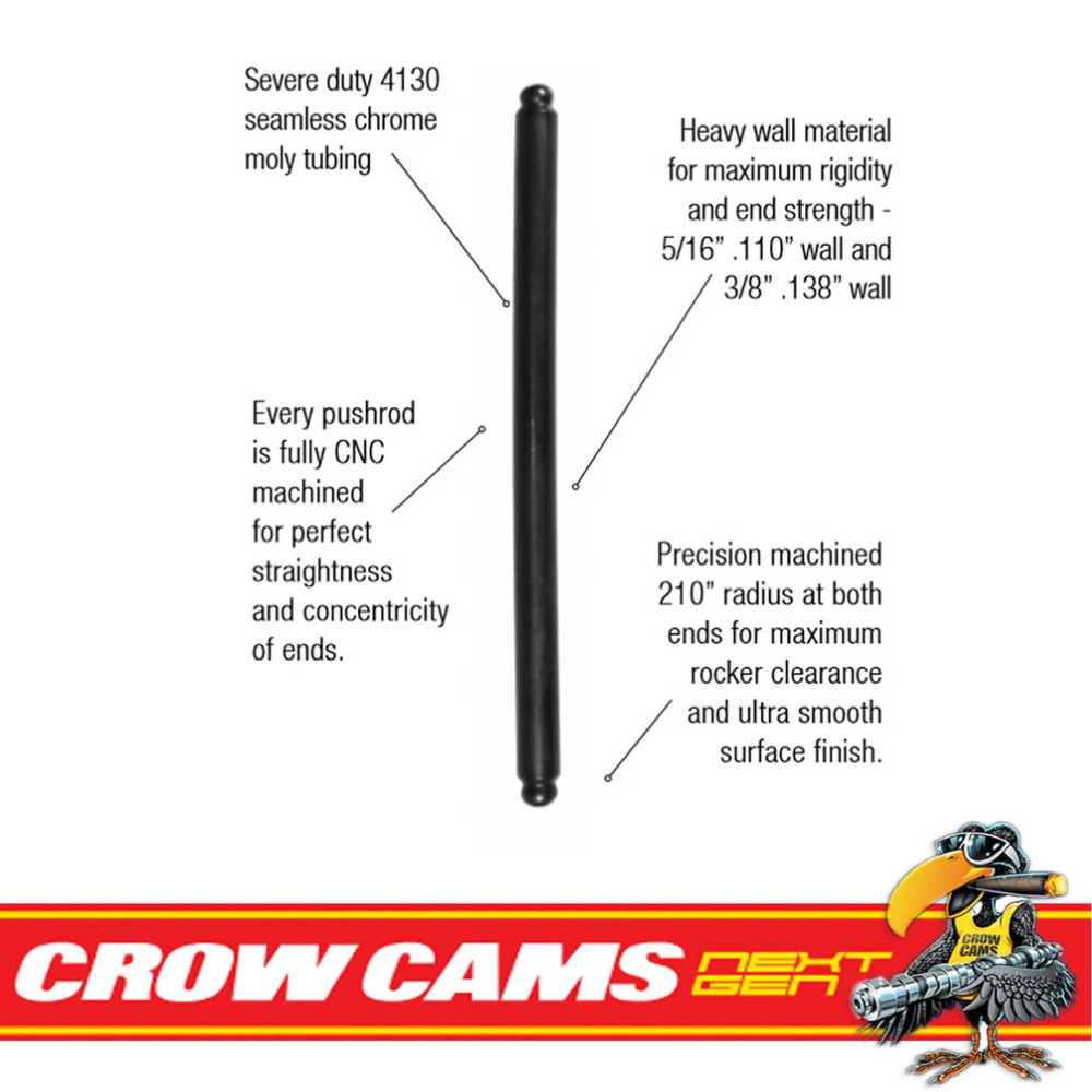 Crow Cams Chrome Moly 3/8" Pushrods Set x16 8.400" For Holden HSV LS1 LS2 LS31