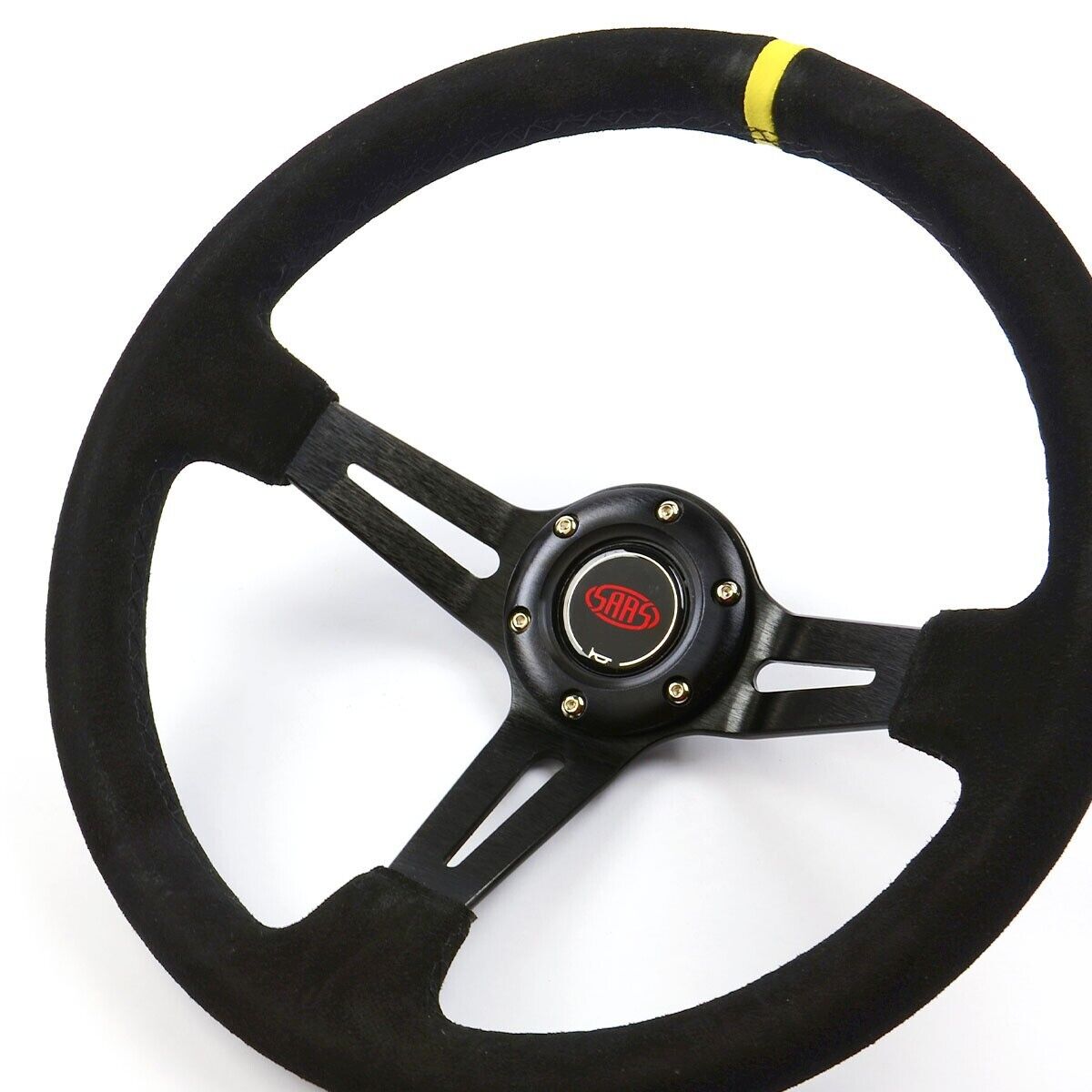 SAAS Suede Deep Dish Steering Wheel & Boss Kit For Ford Falcon AU 1998-2002