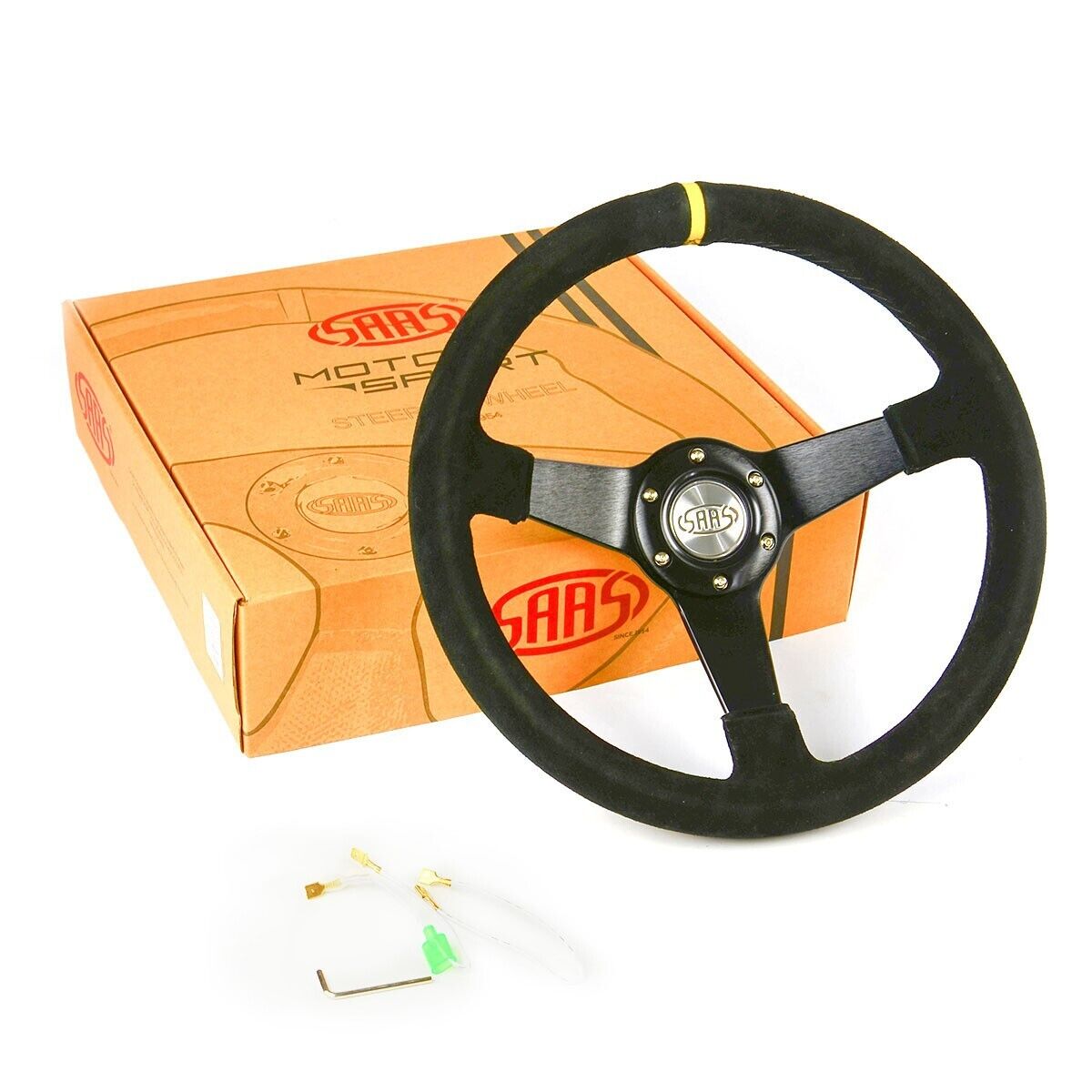 SAAS Suede Drifter Steering Wheel & Boss Kit For Ford Falcon AU 1998-2002