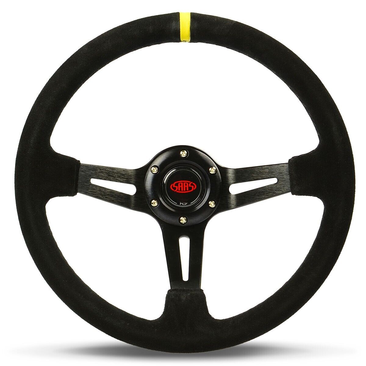 SAAS Suede Deep Dish Steering Wheel & Boss Kit For Ford Falcon AU 1998-2002