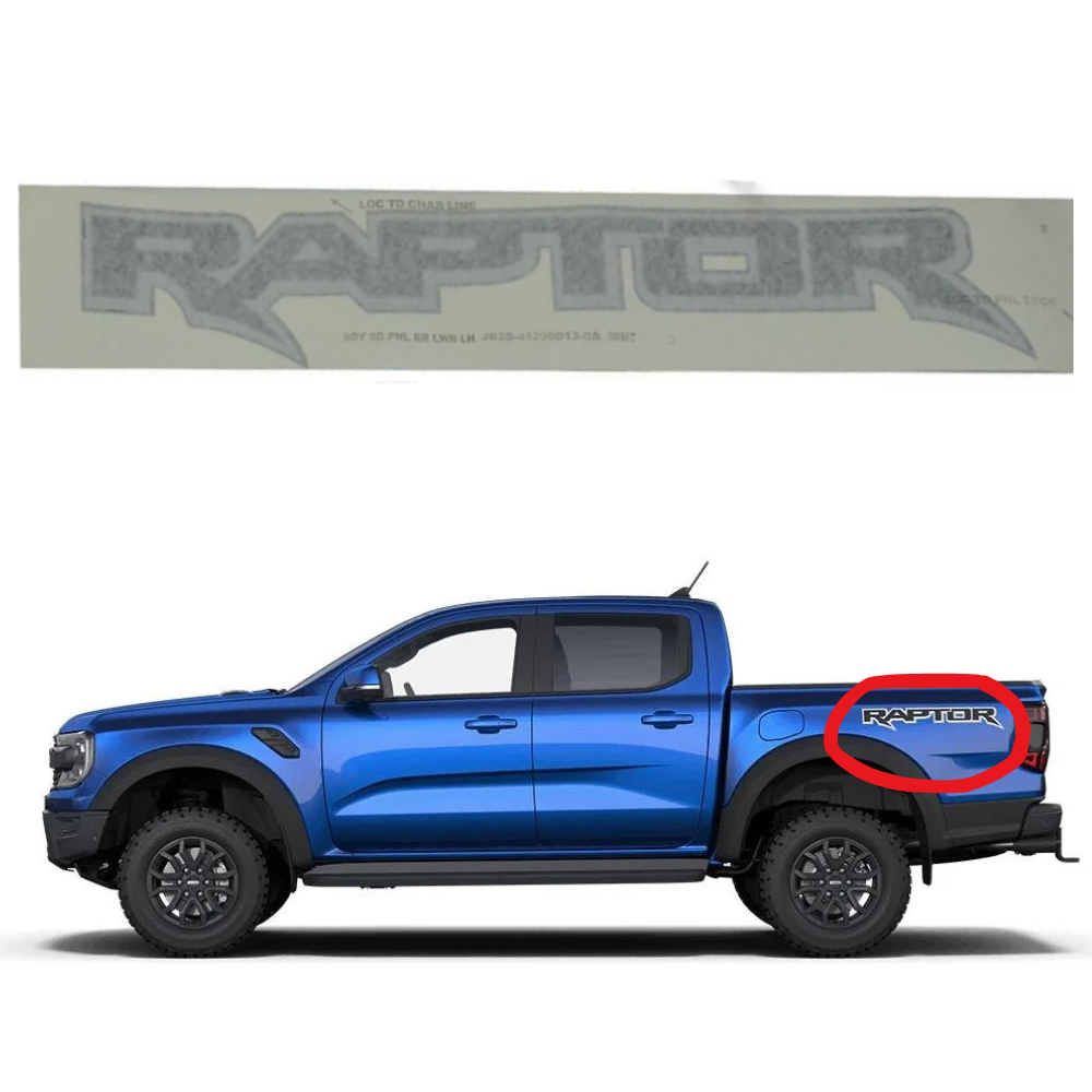 Genuine Ford Ranger Raptor Next Gen "RAPTOR" Decal Sticker x1 LH 2022-Onwards