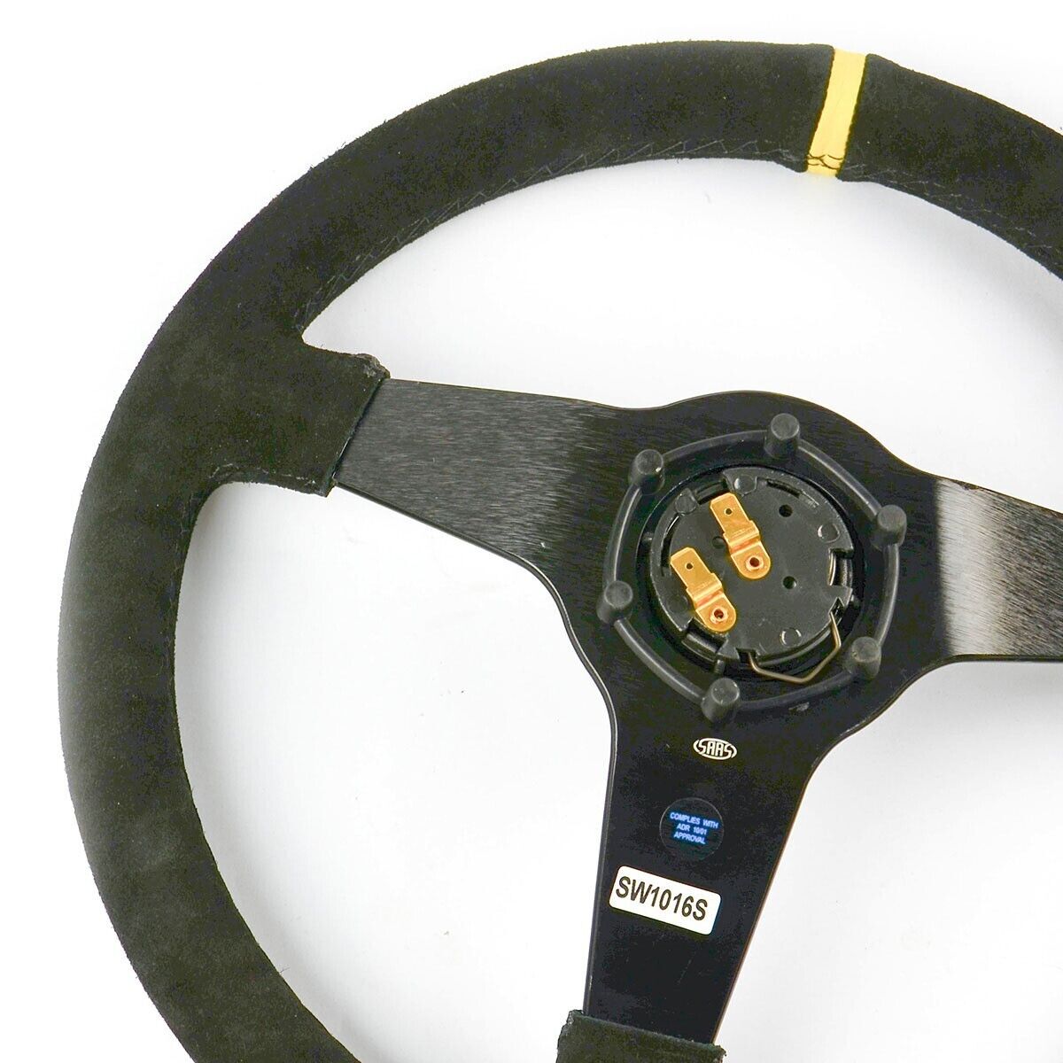 SAAS Suede Drifter Steering Wheel & Boss Kit For Ford Falcon AU 1998-2002