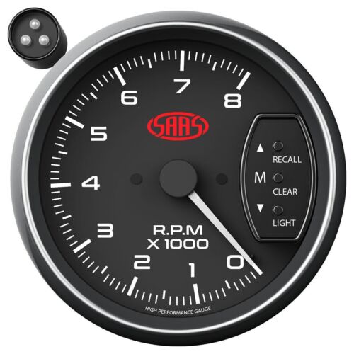 SAAS Performance SG-TAC334B Tacho Tachometer 3 3/4in 95mm Analog Gauge - Black