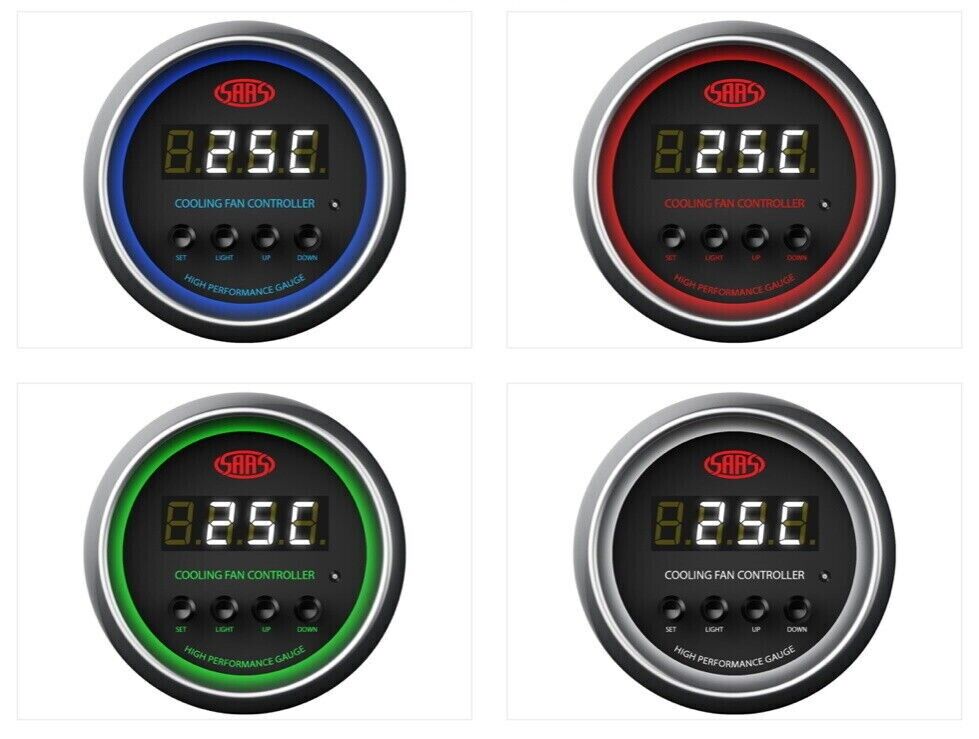 SAAS SG-CFC52B Cooling Fan Controller Water Temp 52mm Digital Gauge Black Face