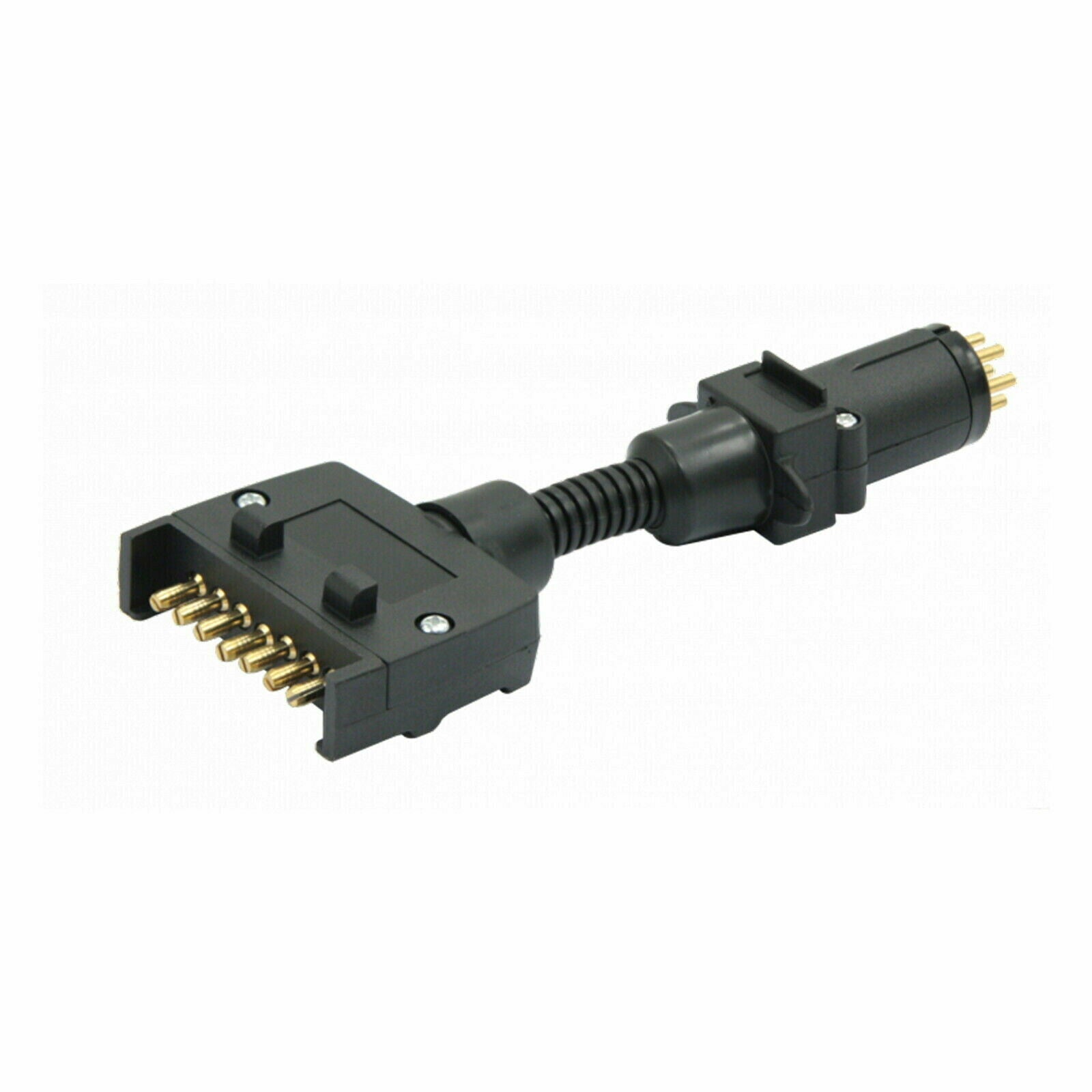 Trailer Caravan Adaptor 7 Pin Flat Male Plug To 7 Pin Small Round Plug WA AU