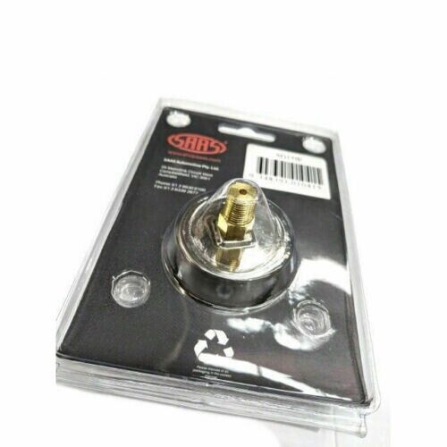 Genuine SAAS SG100B Black Face Gauge Liquid Filled Fuel Pressure 0 > 100 PSI EFI