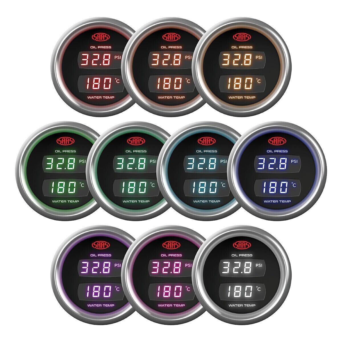 SAAS Pillar Pod Gauge Pack for Toyota 100 Series 97>07 Boost EGT Water Oil Pres