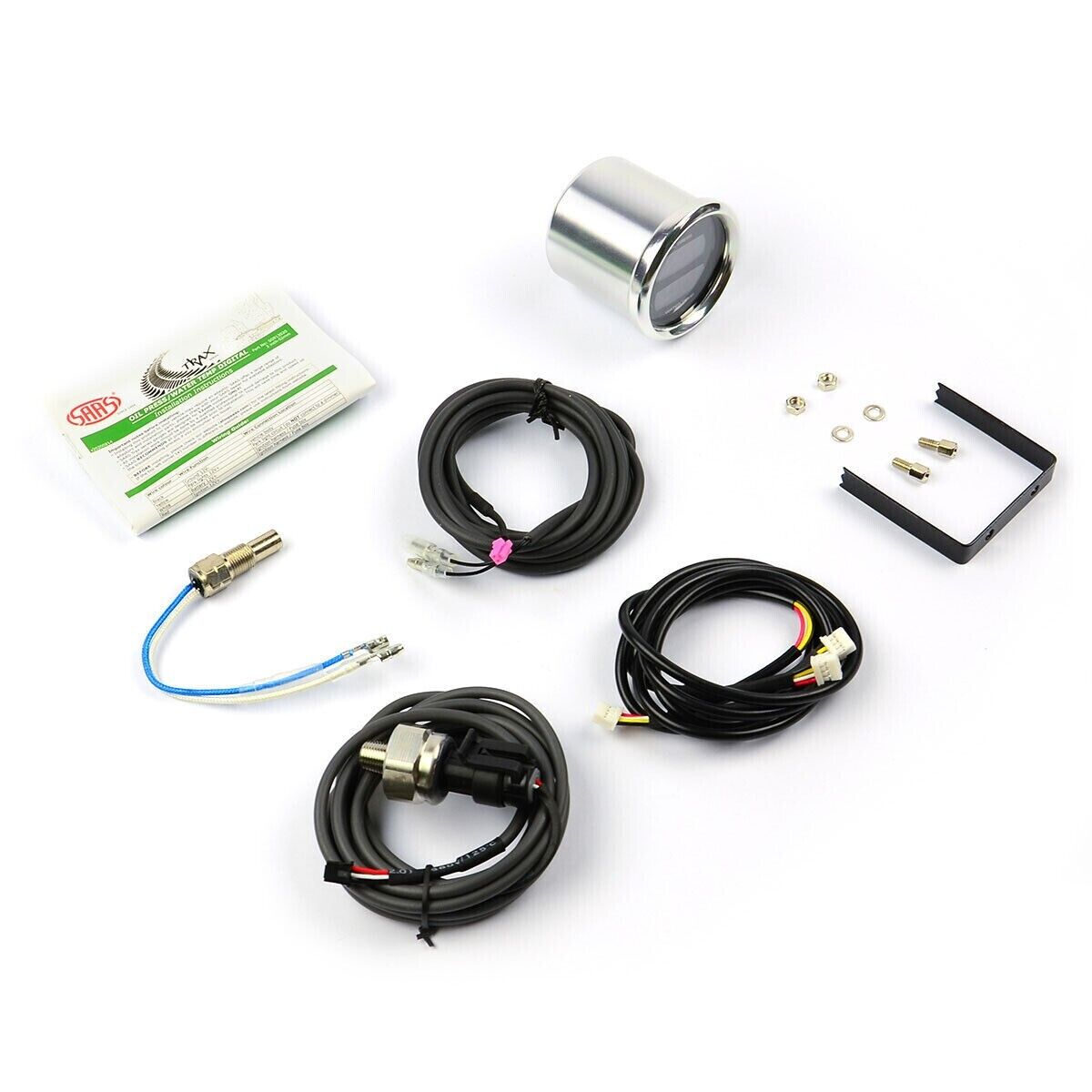 SAAS Trax Digital Dual Twin Reading Gauge Oil Pressure 0-140 PSI Water Temp >120