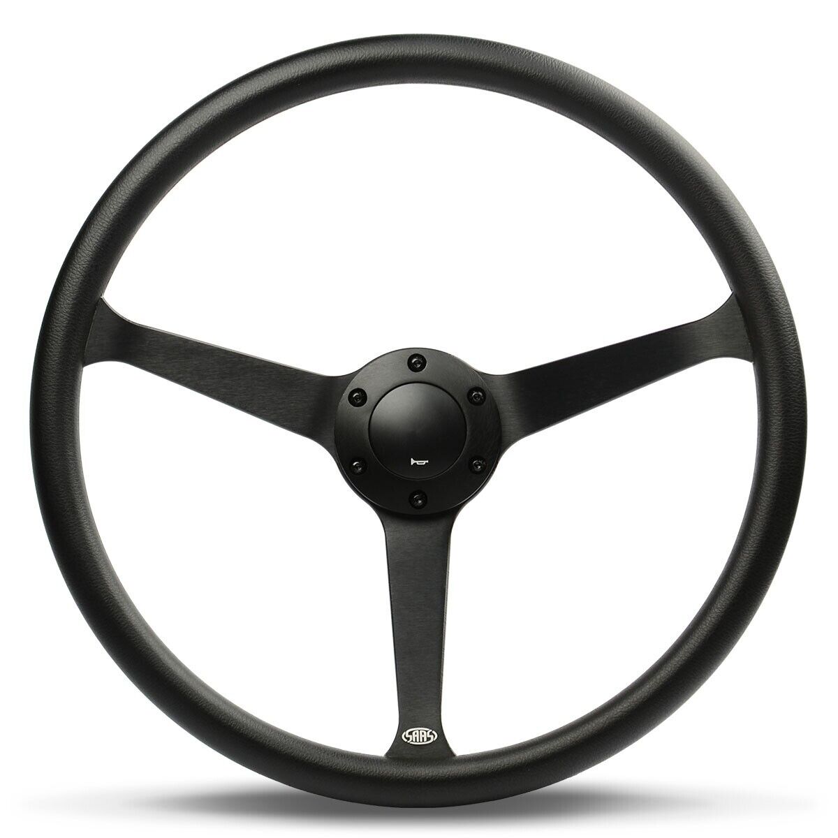 SAAS Steering Wheel Poly 380mm Classic Deep Dish Black Alloy Solid