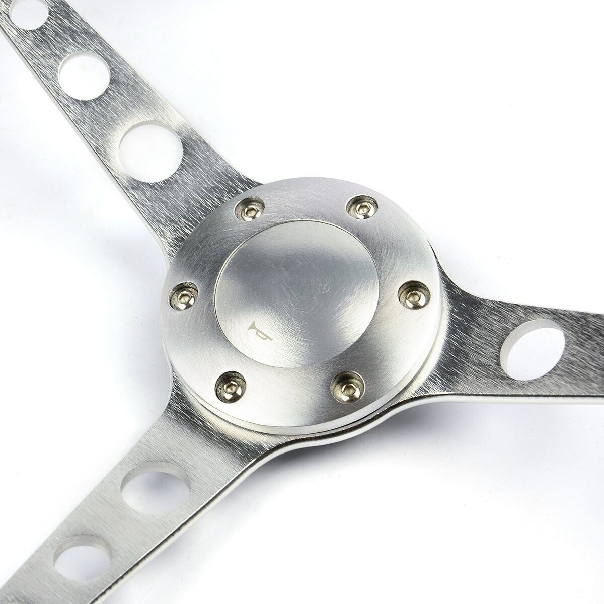 SAAS Steering Wheel Poly 380mm ADR Classic Brushed Alloy With Holes