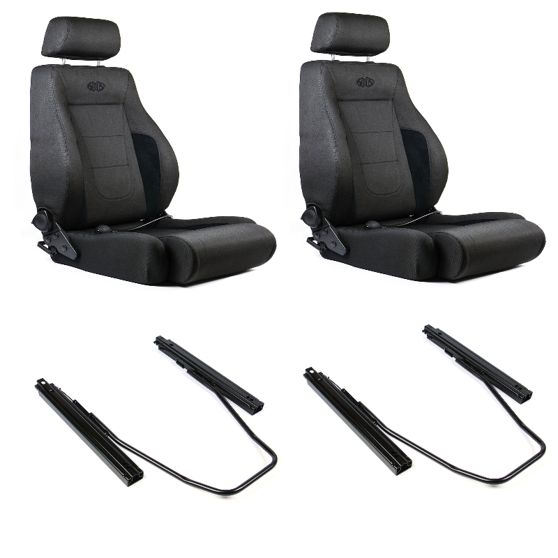 SAAS Trax 4X4 Seats (2) With Sliders Black Cloth ADR Compliant