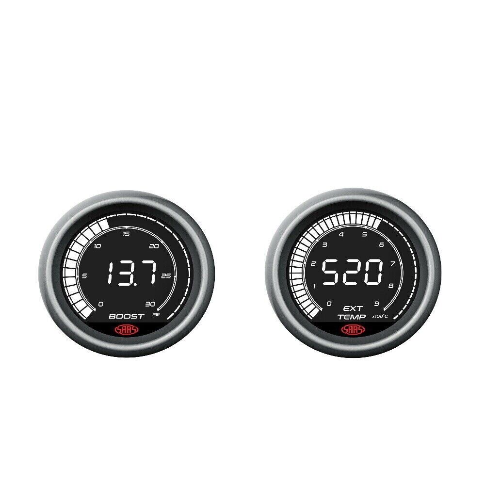 SAAS Muscle Digital Series Combo EGT/Pyro 0-900Deg And Boost 0-30psi 52mm