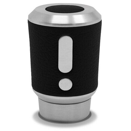 SAAS Leather Gear Knob Alloy Insert Universal Fit 20407B Black