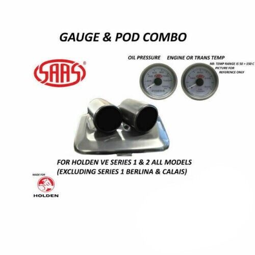 Gauge Dash Pod Gauge Package for Holden VE SV6 SS SSV Series 1/2 Oil Temp Press