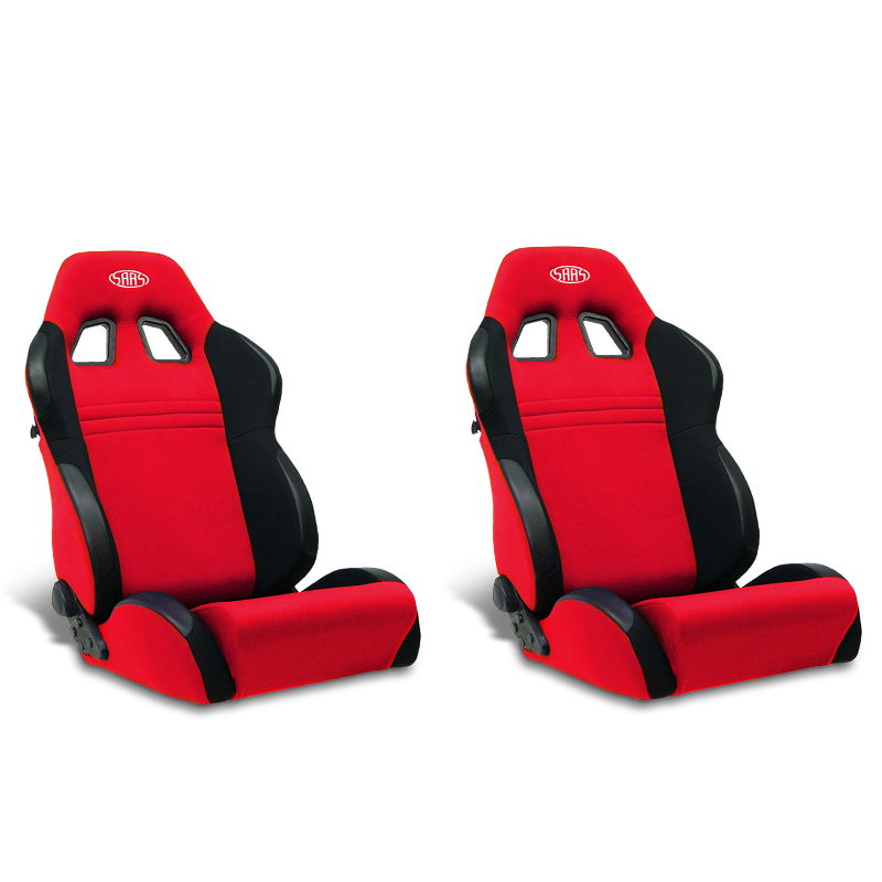 SAAS Vortek Seats (2) Dual Recline Black/Red ADR Compliant