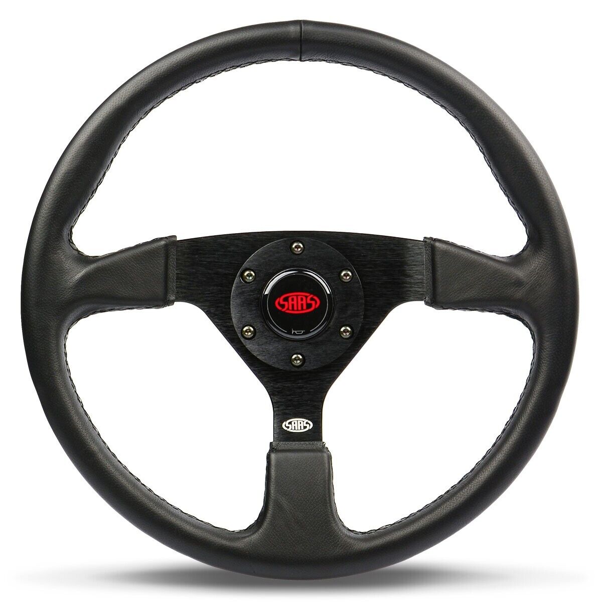 SAAS Steering Wheel Leather 14" ADR Director Black Spoke
