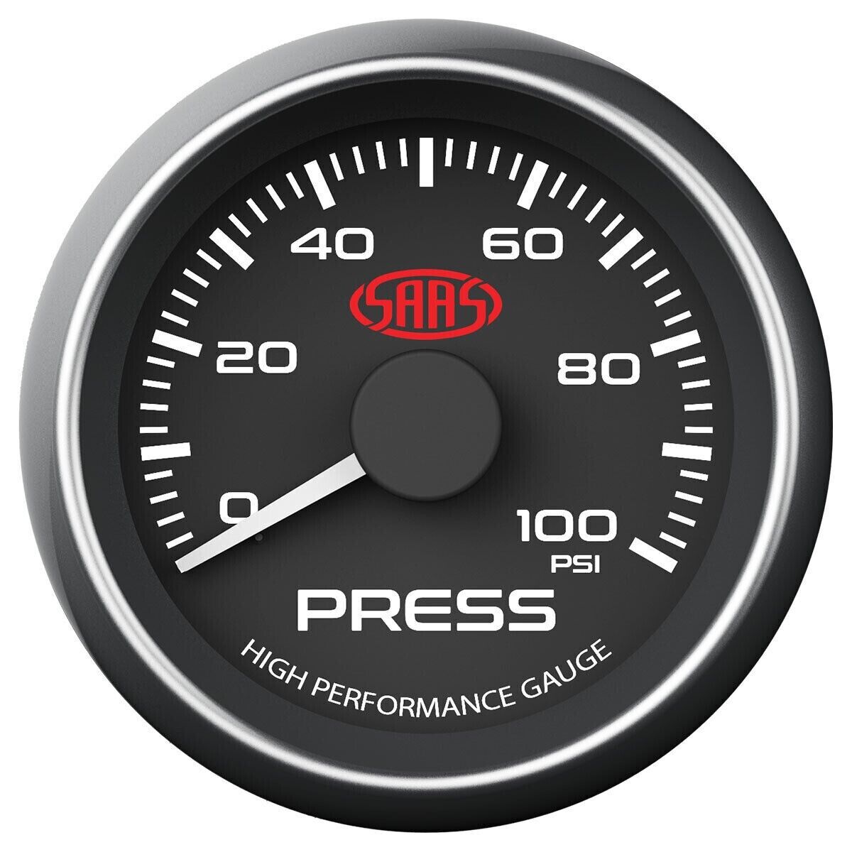 SAAS Performance Oil Pressure 0>100PSI 52mm Analog Gauge Black Face 4 Colour
