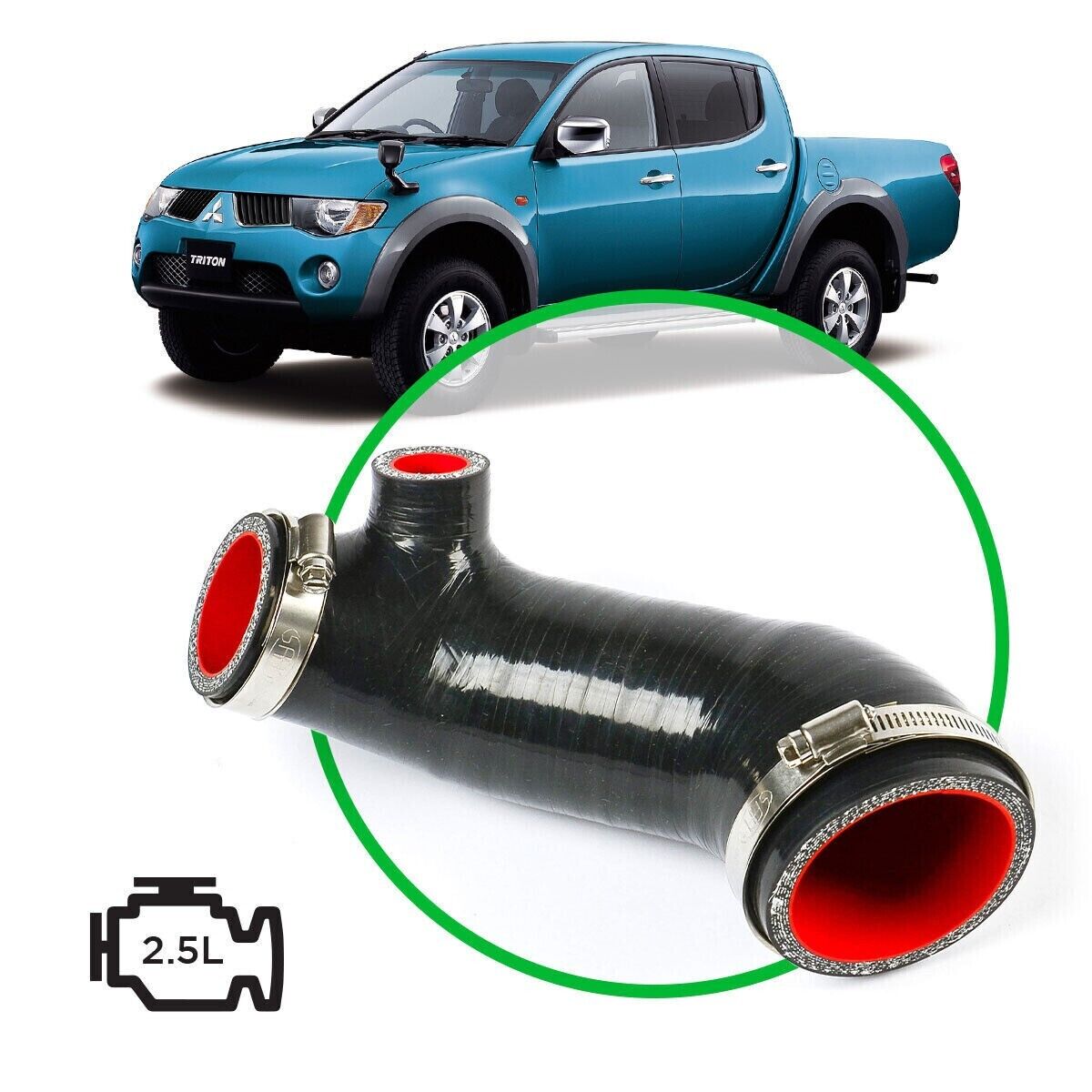 Genuine SAAS Silicone Airbox to Turbo Intake Pipe for Triton 2.5L MN 09-