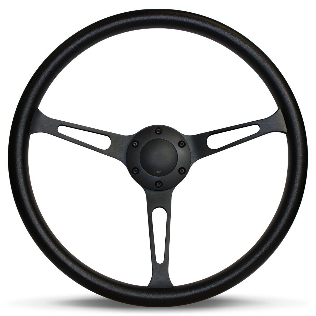 SAAS Steering Wheel Poly 380mm ADR Classic Black Alloy With Slots