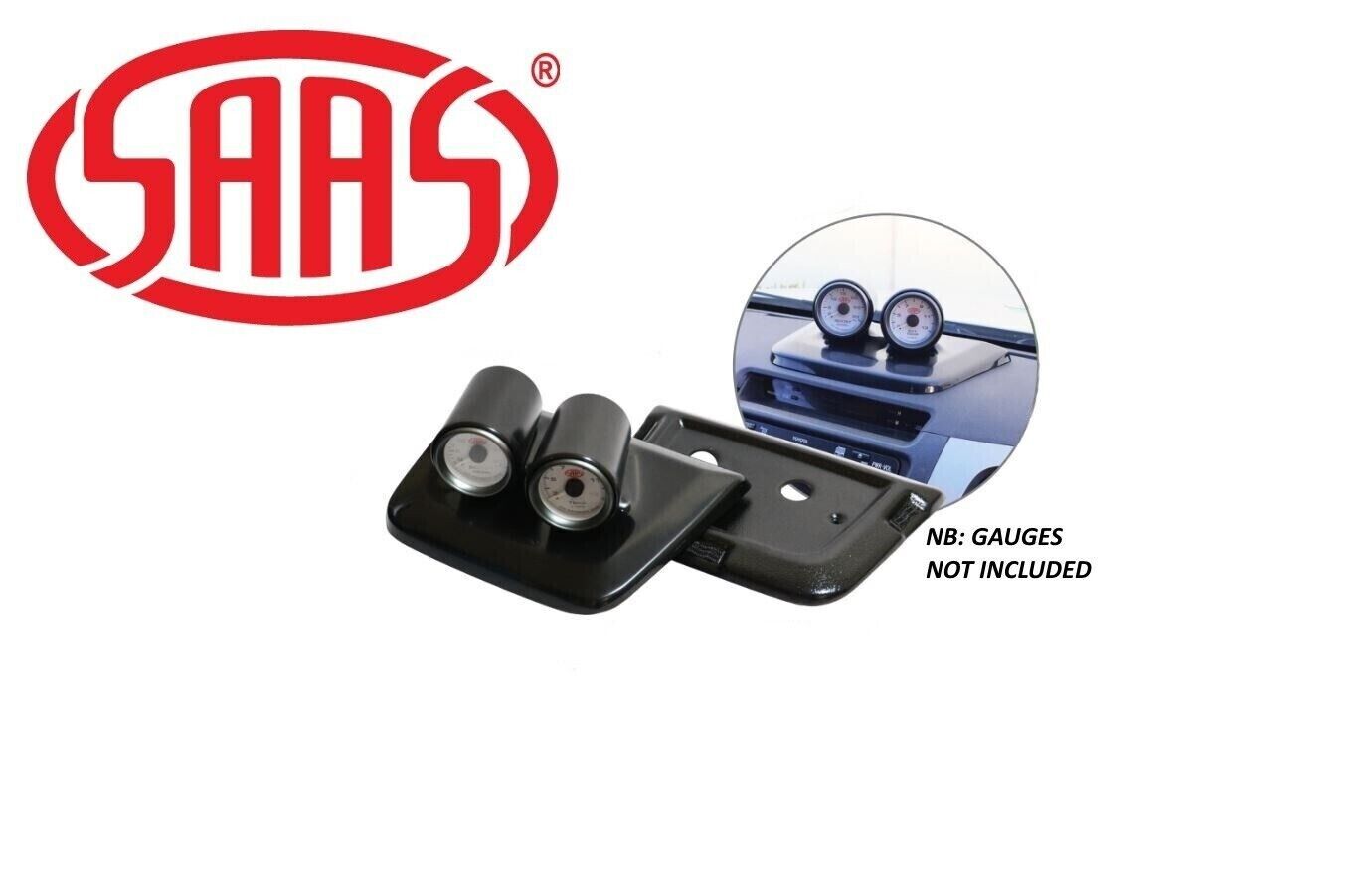 SAAS Gauge Top Dash Pod for Nissan GU Patrol Y61 1997>2004 2 Gauges 52mm