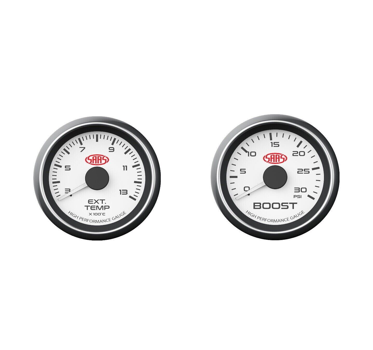 SAAS Muscle Performance Diesel EGT 3>13 & Boost 0>30PSI 52mm Gauge Combo White