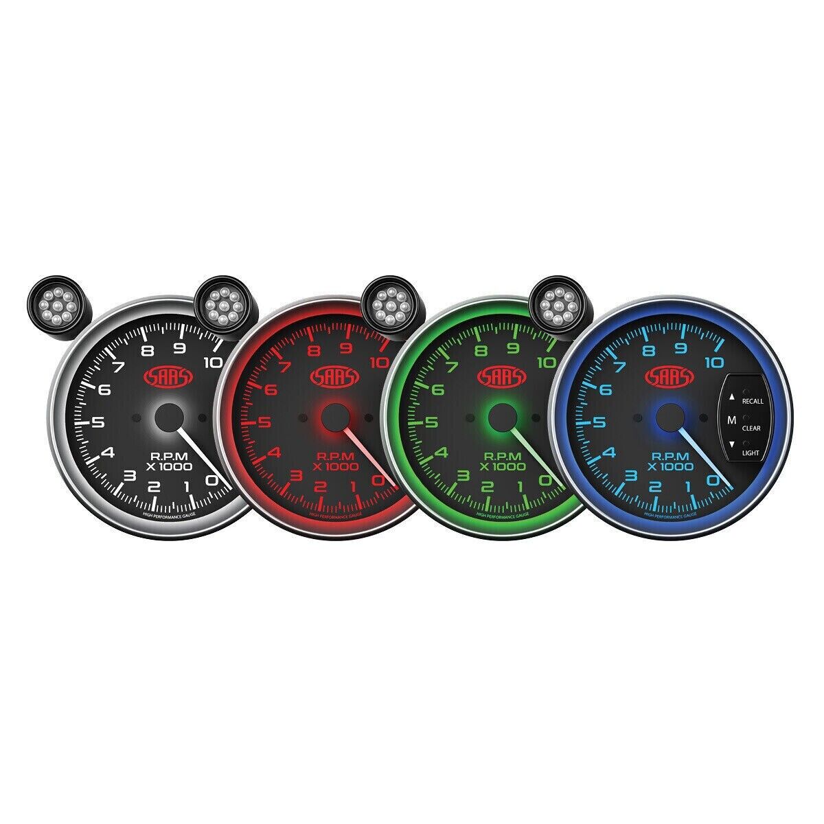 SAAS SG-TAC5B 5 Inch / 125mm Monster Tachometer with LED Shift Light