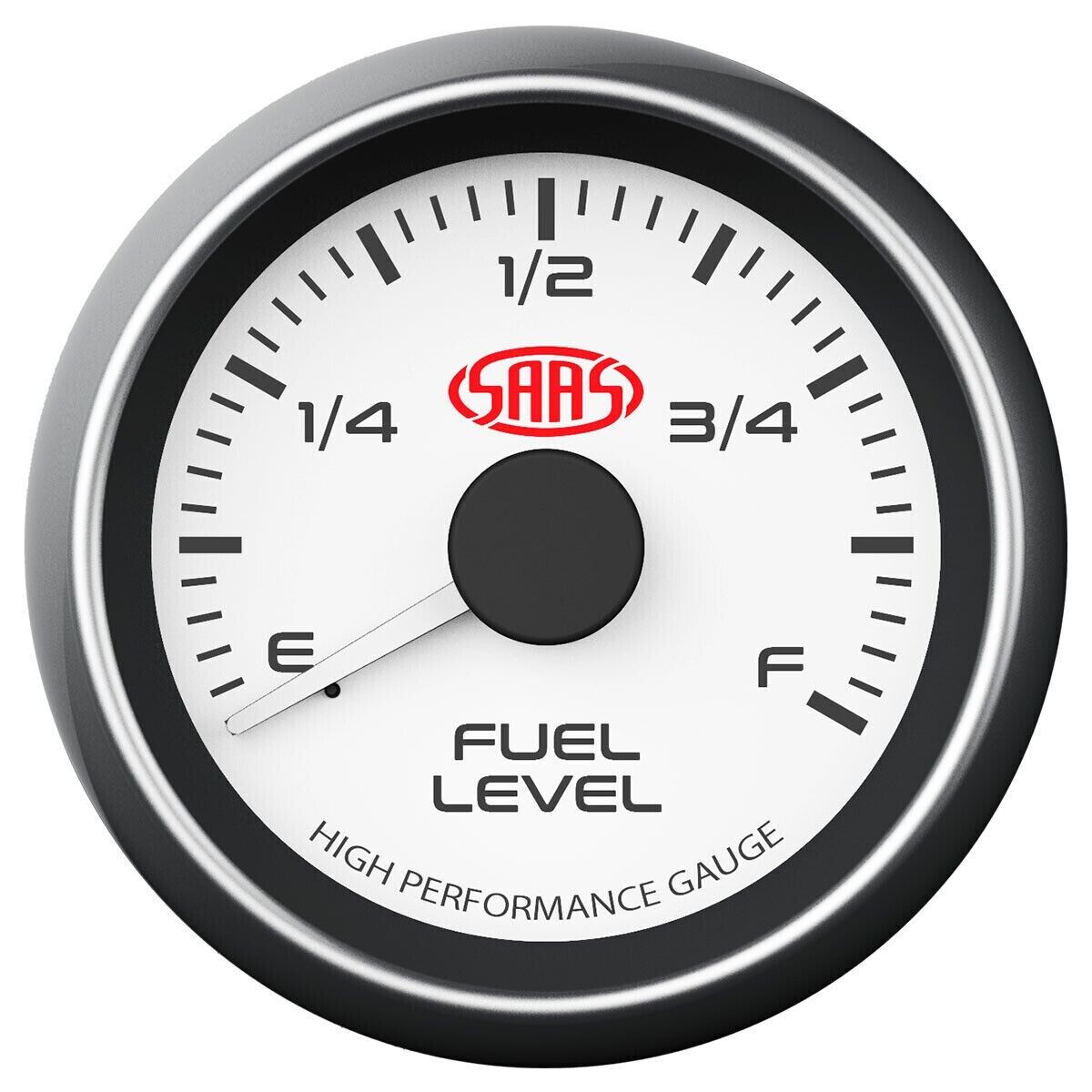 SAAS Fuel Level Gauge & Sender Unit 52mm/2" White Muscle Series with Tank Sender