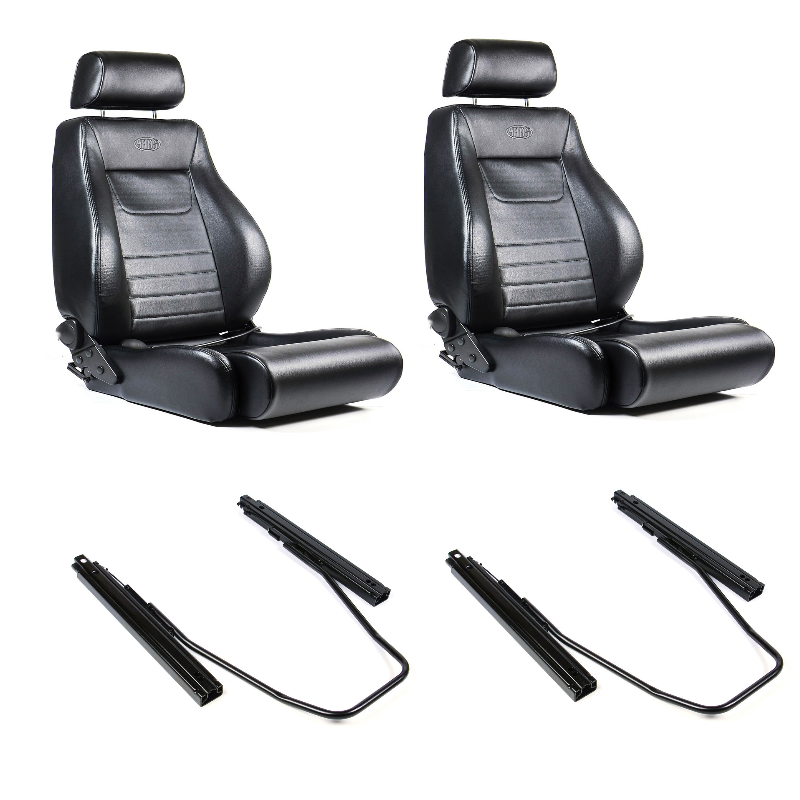 SAAS 4X4 Seats (2) With Sliders Black PU ADR Compliant