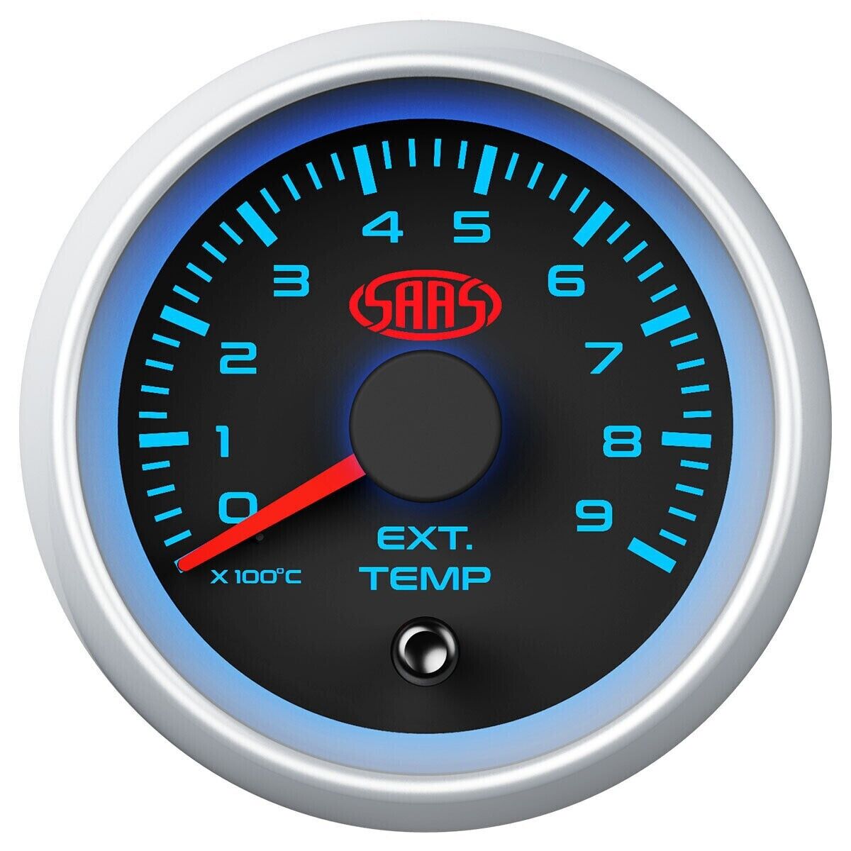 SAAS Series 2 EGT Pyro 52mm >900 Deg Analog Electric Gauge Black Face Silver Rim