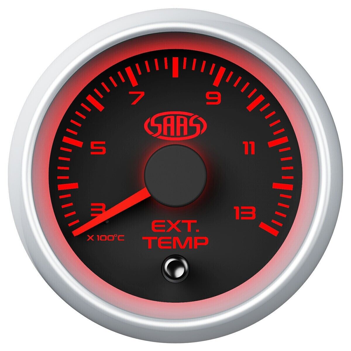 SAAS Muscle Series II Diesel EGT & Boost 52mm Gauge Combo Black Face Silver Rim