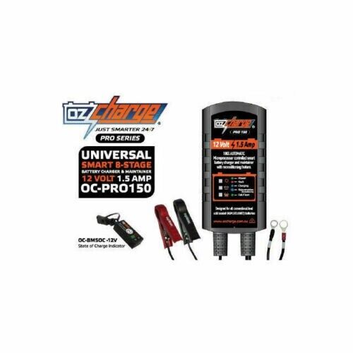 OzCharge OC-PRO150 Pro Series 12 Volt 1.5 Amp 8-Stage Battery Charger Maintainer