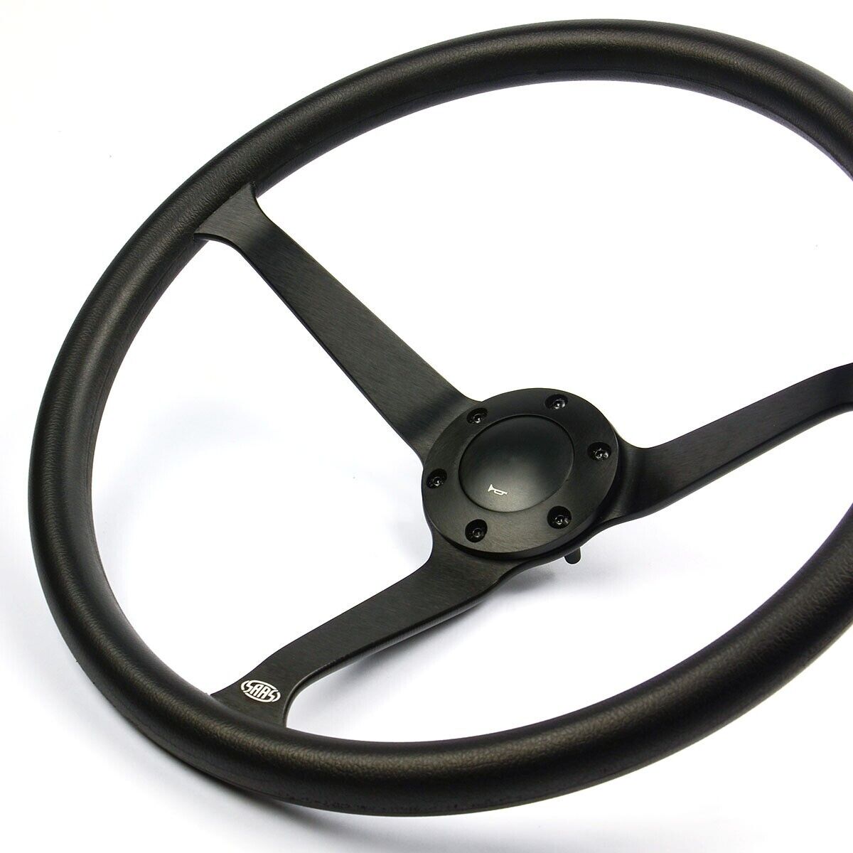 SAAS Steering Wheel Poly 380mm Classic Deep Dish Black Alloy Solid
