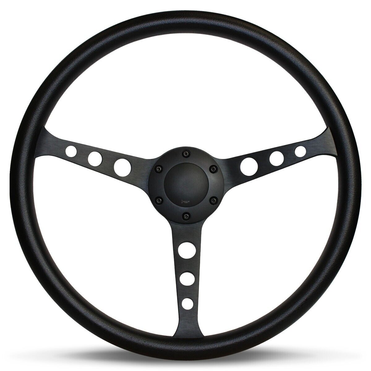 SAAS Steering Wheel Poly 15" ADR Classic Black Alloy With Holes