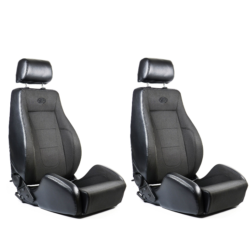 SAAS 4X4 Sports Seats (2) Black Cloth / PU Leather ADR Compliant