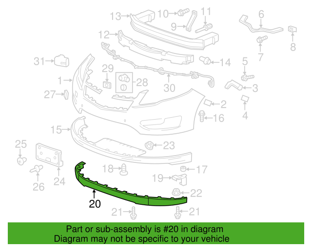Holden/Chevrolet Volt 2011-2015 Radiator Air Lower Deflector - GM (20993998)