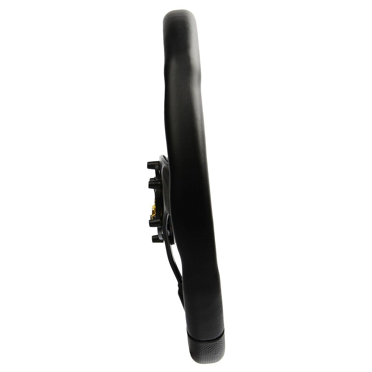 SAAS Steering Wheel Leather 14" ADR Black Flat Bottom + Indicator