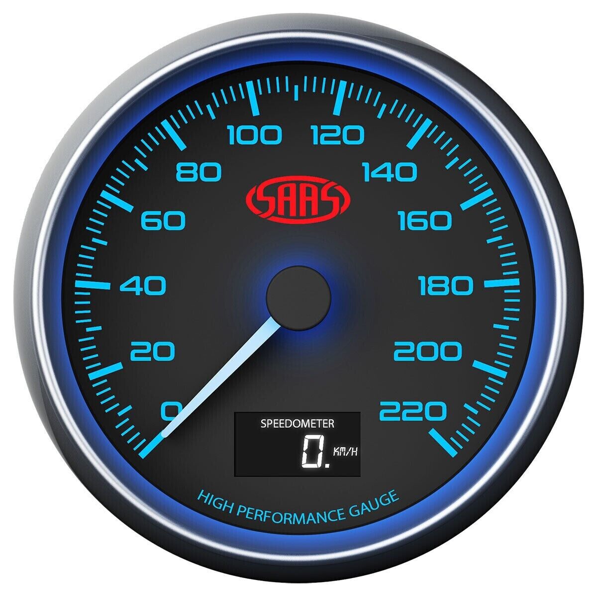 SAAS GPS Speedometer Speedo for Muscle Series >220 Kph 3 1/2in / 90mm Dash Black