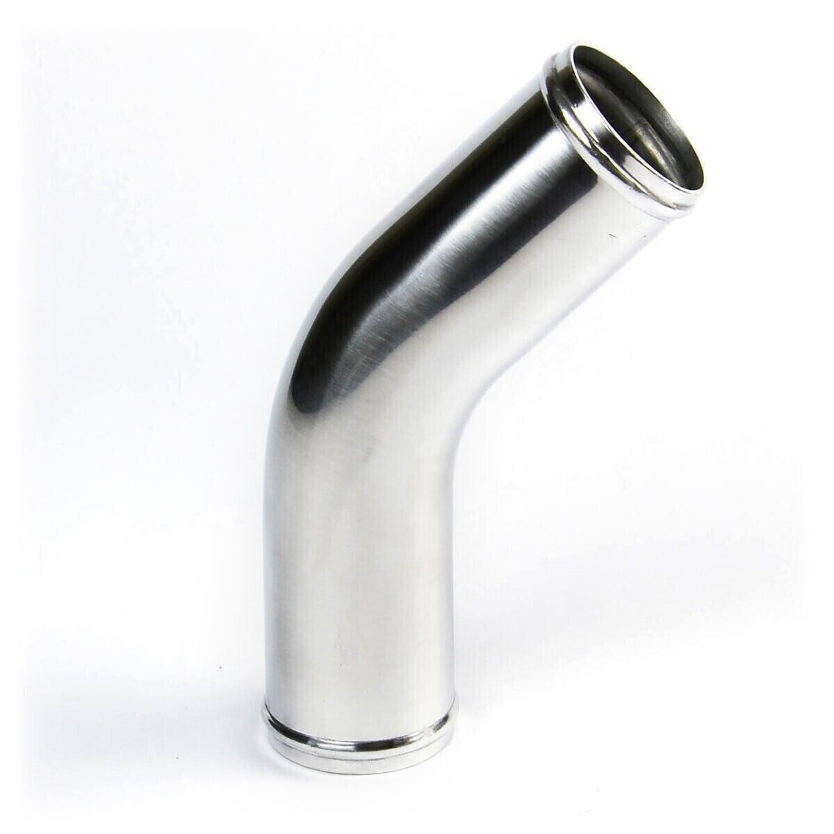 Genuine SAAS Polished Aluminium Pipe 76mm Diameter x 45 Degree