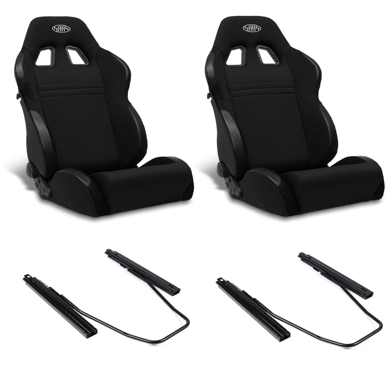 SAAS Vortek Seats (2) With Rails Dual Recline Black ADR Compliant