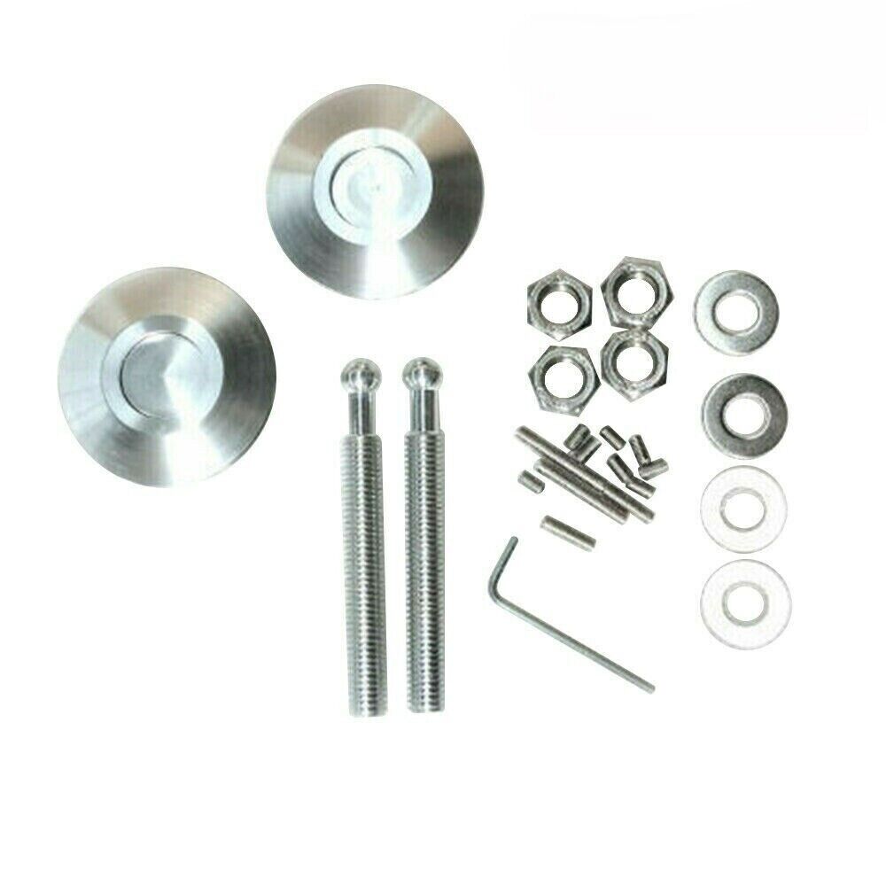 Billet Alloy Bonnet Lock Pins Set - Push Button - Performance Race Catch Latch