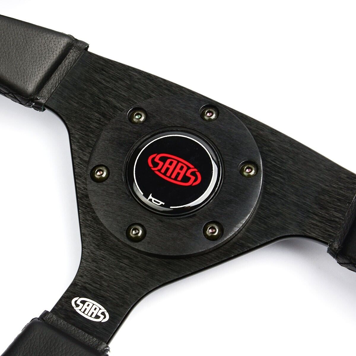 SAAS Steering Wheel Leather 14" ADR Director Black Spoke