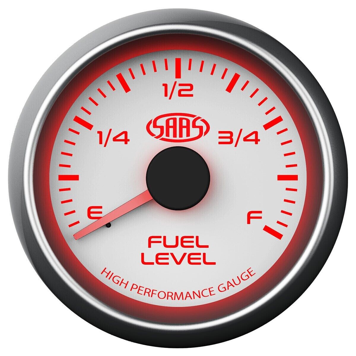 SAAS Fuel Level Gauge & Sender Unit 52mm/2" White Muscle Series with Tank Sender