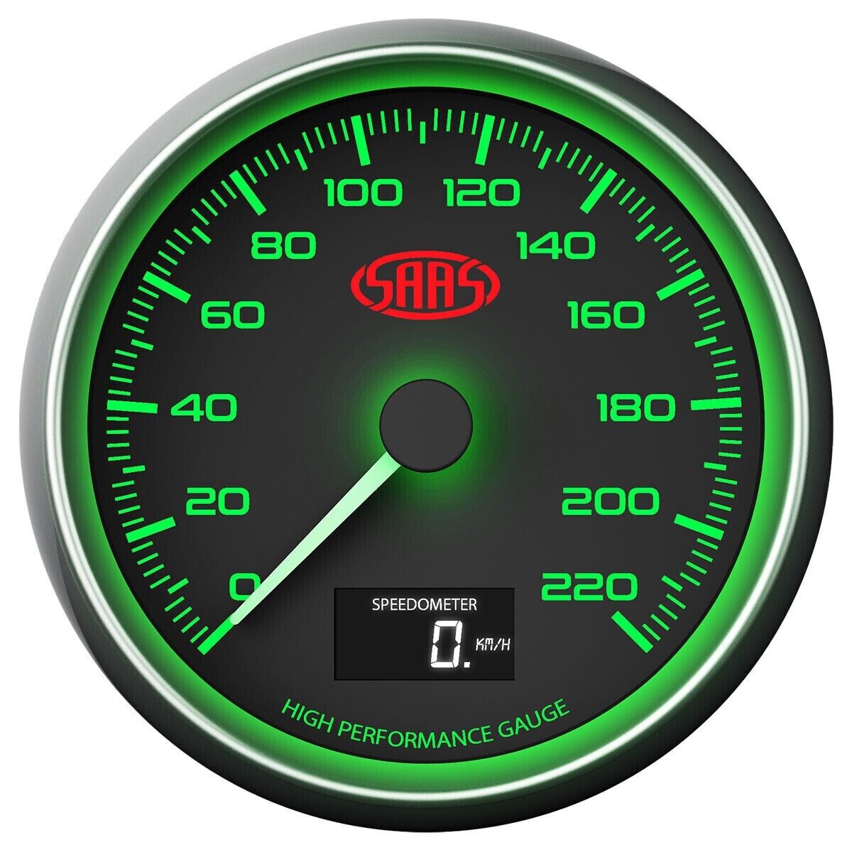 SAAS GPS Speedometer Speedo for Muscle Series >220 Kph 3 1/2in / 90mm Dash Black