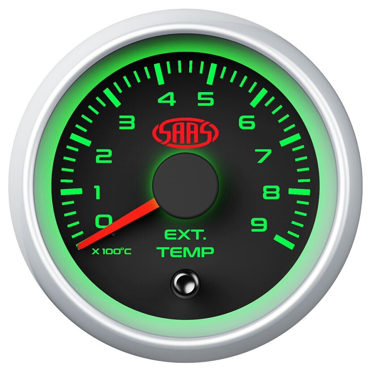 SAAS Series 2 EGT Pyro 52mm >900 Deg Analog Electric Gauge Black Face Silver Rim