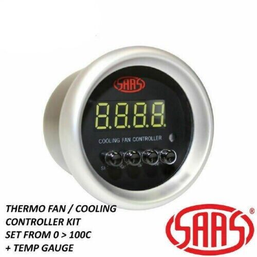 SAAS SGCFC52BS2 52mm 2in Digital Thermo Cooling Fan Controller Black Face Silver