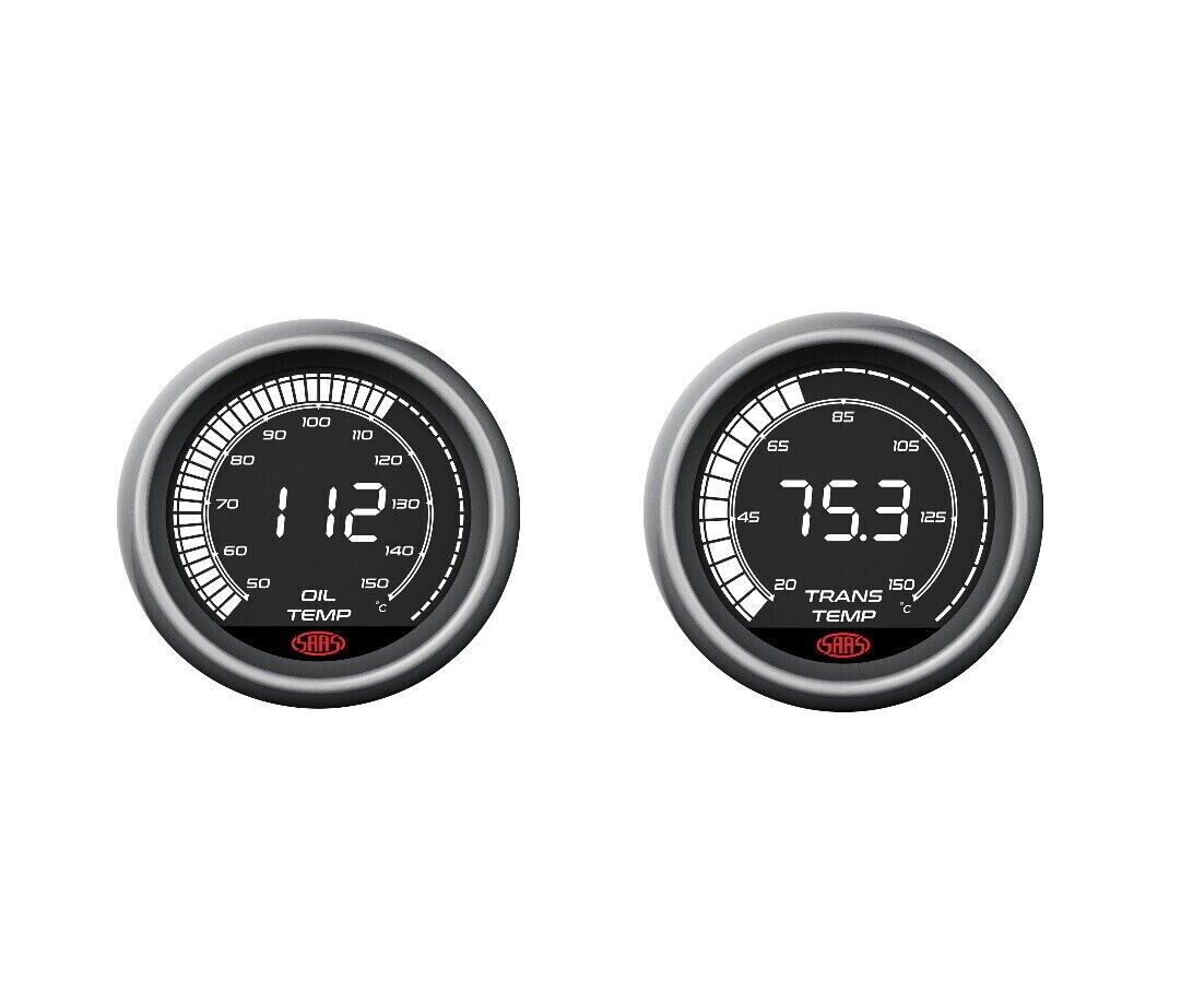 SAAS Muscle Digital Series SG41221 SG41222 Engine & Trans Oil Temp Gauge 52mm